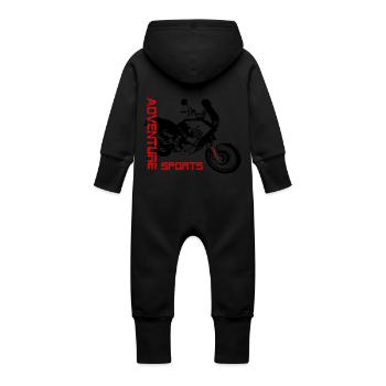 Africa Twin - Baby Bio Sweat Overall mit Kapuze - Schwarz - Hinten