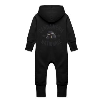 Gendarmerie Nationale - Grenouillère à capuche bio en molleton Bébé - noir - Dos