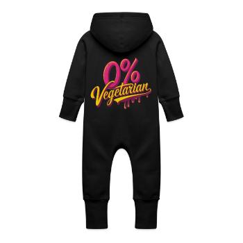 0% Vegetarian 10 - Baby Bio Sweat Overall mit Kapuze - Schwarz - Hinten