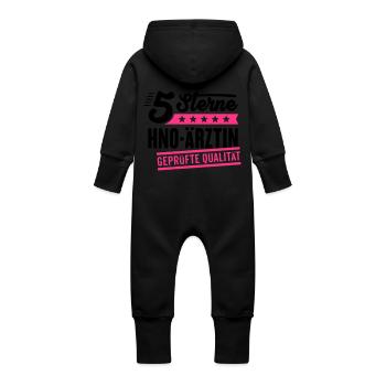 5Sterne HNO-Ärztin - Baby Bio Sweat Overall mit Kapuze - Schwarz - Hinten