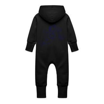 Funny figure - Baby Organic Sweat Overalls With Hood - black - Back