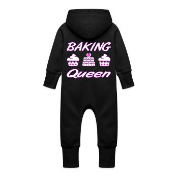 Bake - Baby Organic Sweat Overalls With Hood - black - Back