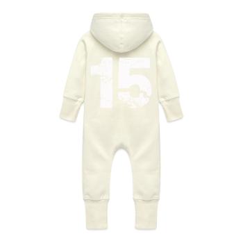 15 - Baby Organic Sweat Overalls With Hood - vanilla - Back