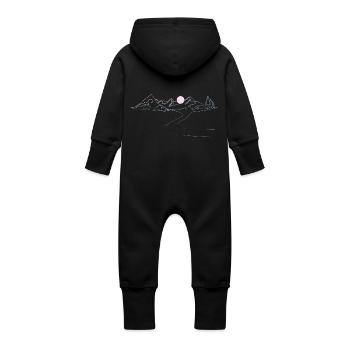 Ruhige Alpendämmerung Tranquil Alpine Dawn - Baby Organic Sweat Overalls With Hood - vanilla - Back