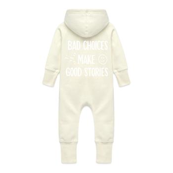 Les mauvais choix font les bonnes histoires Motivation - Grenouillère à capuche bio en molleton Bébé - vanille - Dos