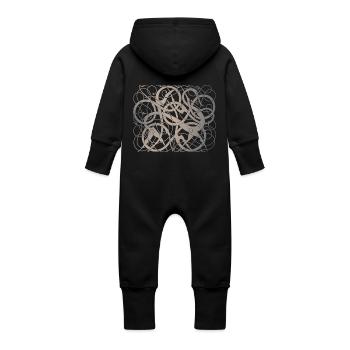 Mythologie nordique Urnes Style Viking Art réinventé - Grenouillère à capuche bio en molleton Bébé - noir - Dos