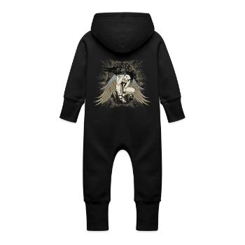 engel - Baby Bio Sweat Overall mit Kapuze - Schwarz - Hinten