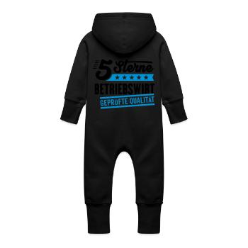 5Sterne Betriebswirt - Baby Bio Sweat Overall mit Kapuze - Schwarz - Hinten