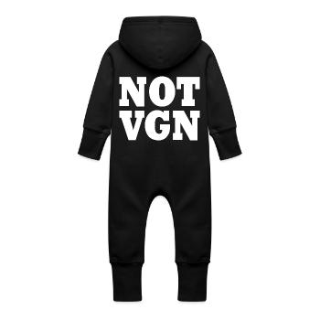 Not vegan - Baby Bio Sweat Overall mit Kapuze - Vanille-Milchshake - Hinten