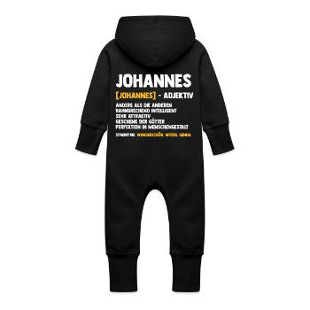Johannes - Grenouillère à capuche bio en molleton Bébé - vanille - Dos