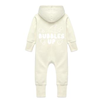 Bubbles Up Shark Lover walls Love Beach Bubble Up - Baby Organic Sweat Overalls With Hood - vanilla - Back