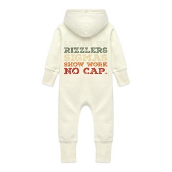 Hören Sie zu Rizzlers SIGMAS Show Work No Cap - Baby Bio Sweat Overall mit Kapuze - Vanille-Milchshake - Hinten