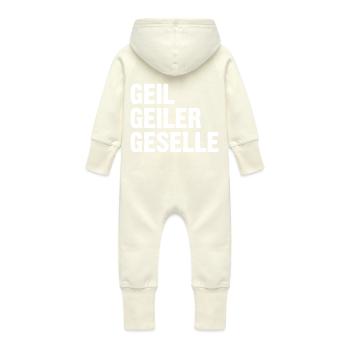 Geselle - Baby Bio Sweat Overall mit Kapuze - Vanille-Milchshake - Hinten