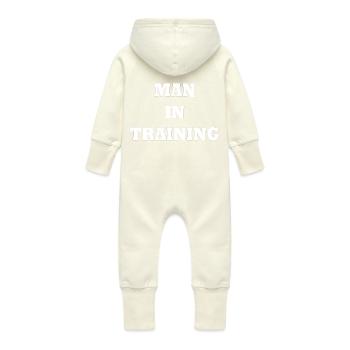 Man in Training - Grenouillère à capuche bio en molleton Bébé - vanille - Dos