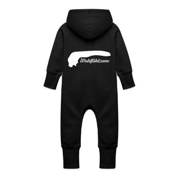 Wohlfühlzone Langeoog - Baby Bio Sweat Overall mit Kapuze - Schwarz - Hinten