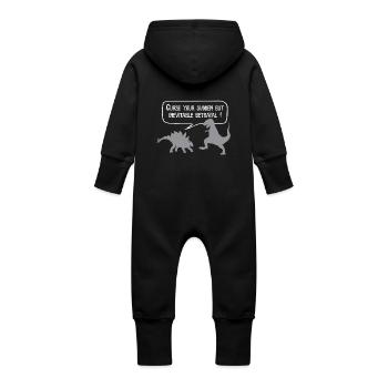Curse your betrayal! - Baby Organic Sweat Overalls With Hood - vanilla - Back