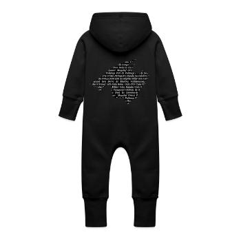 Mallorca Karte mit Orten Weiss - Baby Bio Sweat Overall mit Kapuze - Schwarz - Hinten