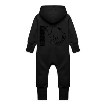 PROFIL géant - Grenouillère à capuche bio en molleton Bébé - noir - Dos