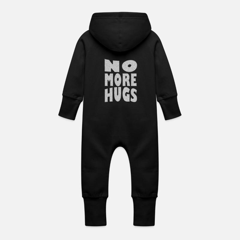 plus de câlins cool design - Grenouillère à capuche bio en molleton Bébé - noir