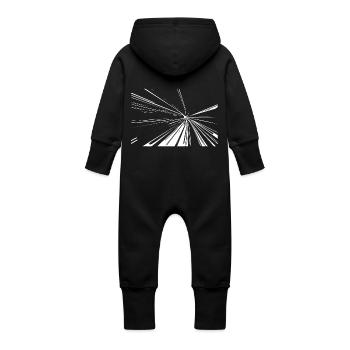 Lignes Vector Splash - Grenouillère à capuche bio en molleton Bébé - noir - Dos