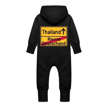 Thailand Rente Deutschland - Baby Bio Sweat Overall mit Kapuze - Schwarz - Hinten