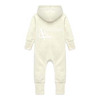 Casual Barcelona T-shirt - Baby Organic Sweat Overalls With Hood - vanilla - Back