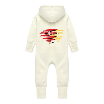 Geschenkidee für Kind aus Leonberg - Baby Bio Sweat Overall mit Kapuze - Vanille-Milchshake - Hinten