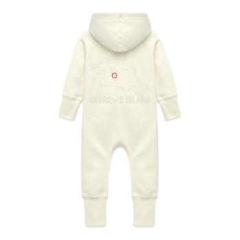 Ukurewe Island Africa - Baby Organic Sweat Overalls With Hood - vanilla - Back
