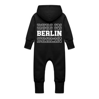 Style typographique berlinois - Grenouillère à capuche bio en molleton Bébé - vanille - Dos
