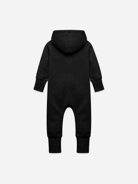 Spitz schwarz - Baby Bio Sweat Overall mit Kapuze - Schwarz