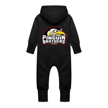 PINGUIN-Brüder Clan - Baby Bio Sweat Overall mit Kapuze - Schwarz - Hinten