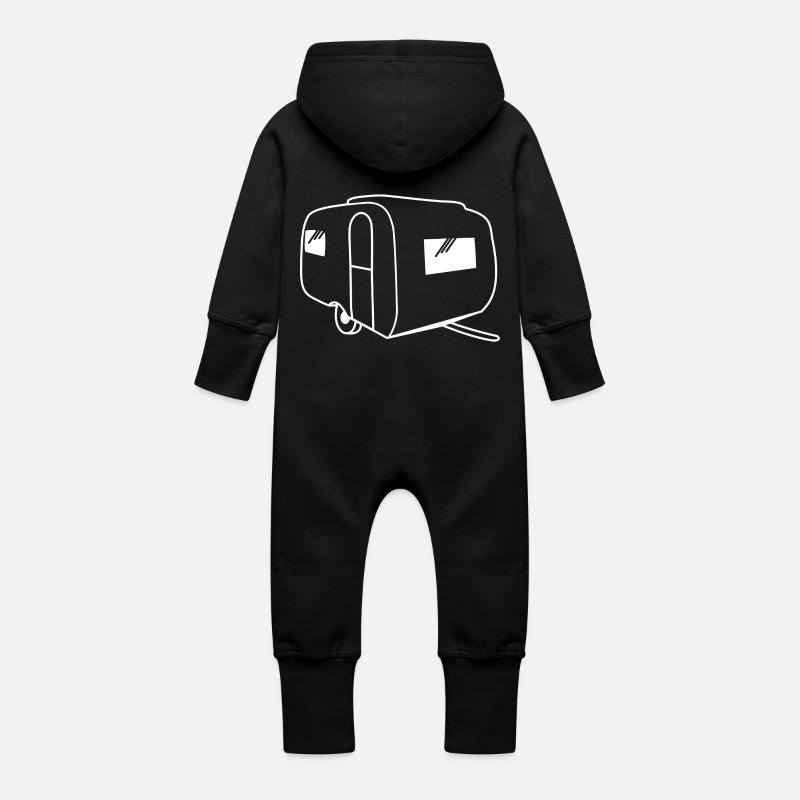 QEK Junior - Baby Organic Sweat Overalls With Hood - black