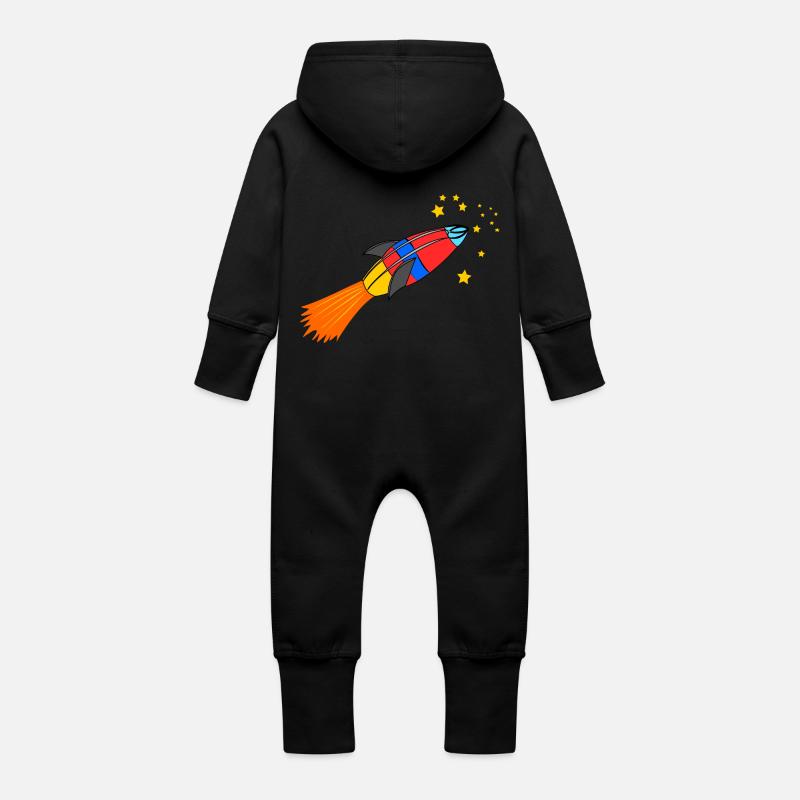 rakete - Baby Bio Sweat Overall mit Kapuze - Schwarz