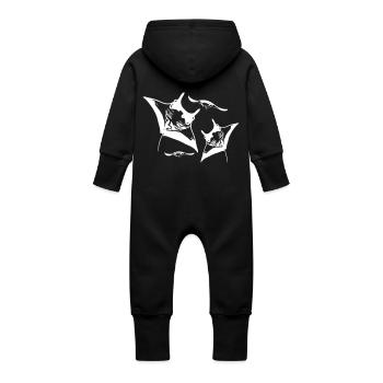 Manta Swarm - Baby Organic Sweat Overalls With Hood - black - Back