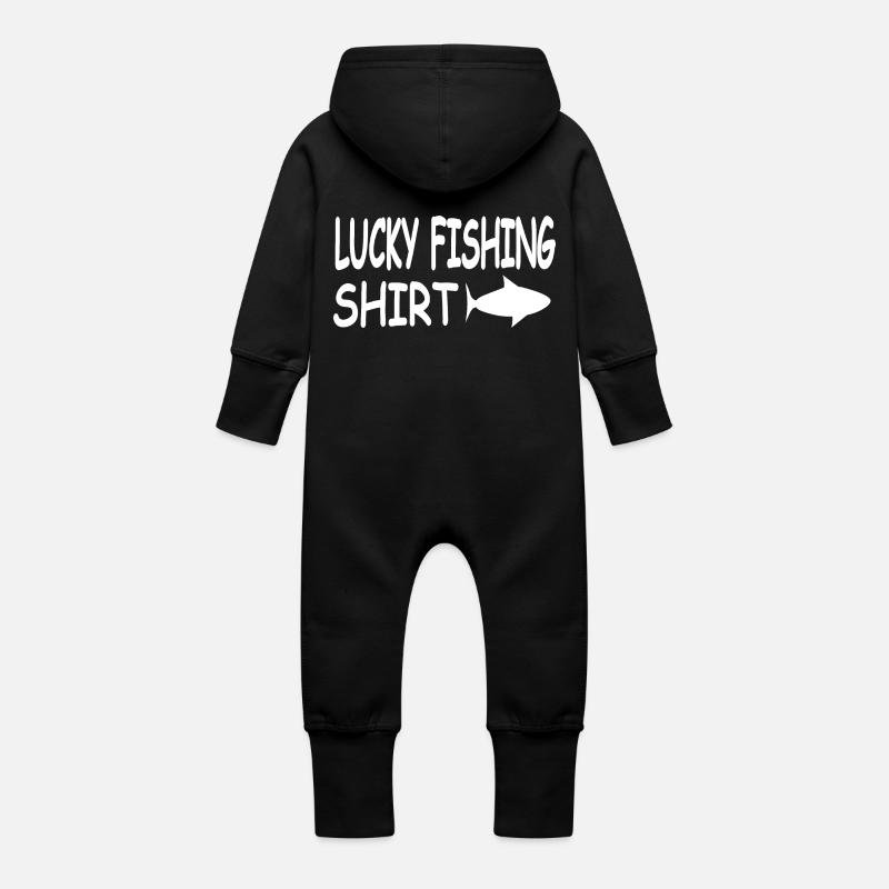 Pêche - Grenouillère à capuche bio en molleton Bébé - noir