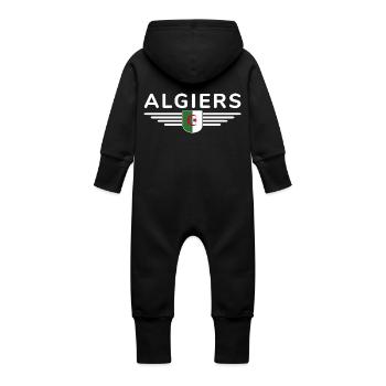 Alger Design – Capitale de l’Algérie - Grenouillère à capuche bio en molleton Bébé - noir - Dos