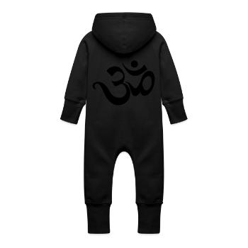 Om - Grenouillère à capuche bio en molleton Bébé - noir - Dos