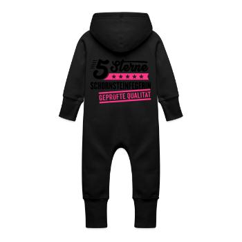 5Sterne Schornsteinfegerin - Baby Bio Sweat Overall mit Kapuze - Schwarz - Hinten
