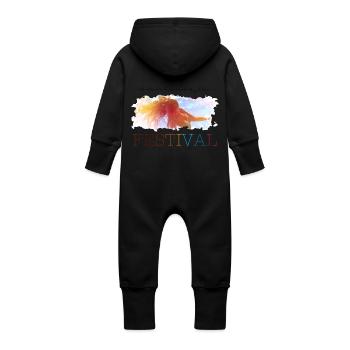 Festival Summer - Baby Bio Sweat Overall mit Kapuze - Schwarz - Hinten