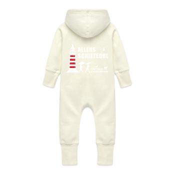 Allens Schietegol | Plattdeutsch | Norddeutsch - Baby Bio Sweat Overall mit Kapuze - Vanille-Milchshake - Hinten