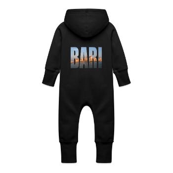 Bari Italy - Baby Organic Sweat Overalls With Hood - black - Back