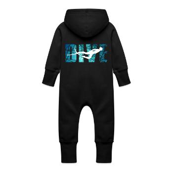 DIVE - Outdoor Riff Taucher - Baby Bio Sweat Overall mit Kapuze - Schwarz - Hinten