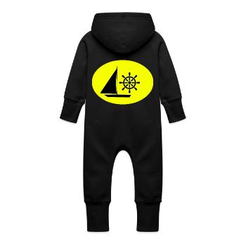 Sail - Baby Organic Sweat Overalls With Hood - black - Back