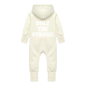 only the strong - Grenouillère à capuche bio en molleton Bébé - vanille - Dos