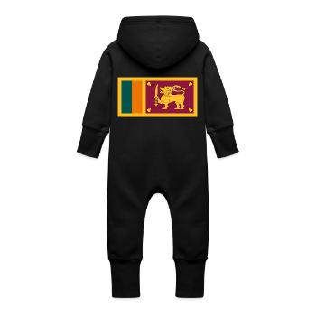Sri Lanka - Grenouillère à capuche bio en molleton Bébé - noir - Dos