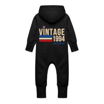 Vintage 1994 limited edition - Grenouillère à capuche bio en molleton Bébé - noir - Dos
