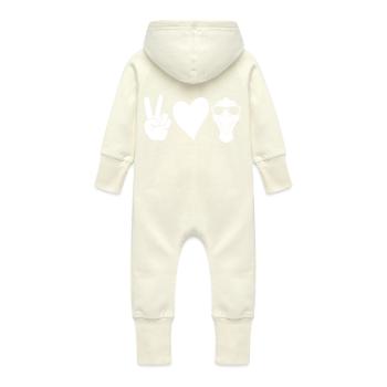 Gans - Baby Bio Sweat Overall mit Kapuze - Vanille-Milchshake - Hinten