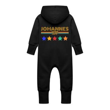 Johannes - Grenouillère à capuche bio en molleton Bébé - noir - Dos