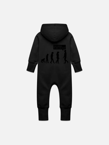evolution umdrehen - Baby Bio Sweat Overall mit Kapuze - Schwarz