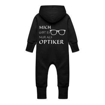 Nur als Optiker - Baby Bio Sweat Overall mit Kapuze - Schwarz - Hinten